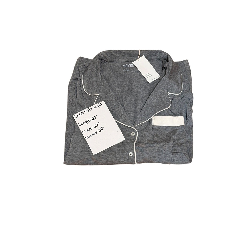 Haven Well Within Tencel Pajama Set Gray XL Pant Set Sleepwear Loungewear NWT - Picture 10 of 11